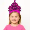 Fuşya Happy Birthday Doğum Günü Prenses Tacı
