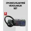 Gaming Set Işıklı Klavye Mouse + Bluetooth 5.2 Kulaklık Oyuncu Paketi