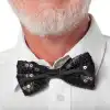 Gece Işıltısı Siyah Payetli Pullu Papyon 7x2 cm