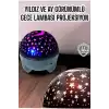 Gece Lambası Projeksiyon Görünümlü Şarjlı Yıldızlı Yuvarlak