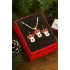Geyik Yılbaşı Kutulu Zincir Kolye Set