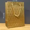 Gold Geometrik Desenli Mini Boy Karton Hediye Çantası