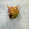 Gold Renk 3D Kurt Başı Duvar Dekoru