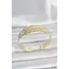 Gold Renk Pirinç Minimal Dorikalı Kadın Bileklik