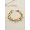 Gold Renk Pirinç Tifani Model Kadın Bileklik