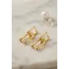 Gold Renk Pirinç Tifani Model Kadın Küpe