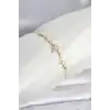 Gold Renk Pirinç Yıldız Model Asansörlü Kadın Bileklik
