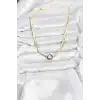 Gold Renk Pirinç Zirkon Taşlı Kadın Kolye