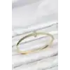 Gold Renk T Model Zirkon Taşlı Kadın Kelepçe Bileklik