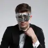 Gümüş Renk Antik Tarz Balo Maskesi