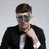 Gümüş Renk Antik Tarz Balo Maskesi