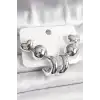 Gümüş Renk Kalp Halka Figür CCB Plastik Kadın Küpe Seti