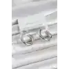 Gümüş Renk Pirinç Halka 25 mm Kadın Küpe