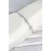 Gümüş Renk Pirinç Kelebek Model Asansörlü Model Kadın Bileklik