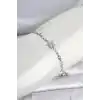 Gümüş Renk Pirinç Yıldız Model Asansörlü Kadın Bileklik