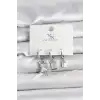 Gümüş Renk Zirkon Taşlı Kadın Küpe