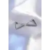 Gümüş Renk Zirkon Taşlı Üçgen Model Kadın Küpe