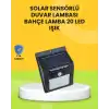 Güneş Paneli ile Şarj Olan 20 LED Dış Mekan Hareket Sensörlü Lamba