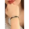 HAPPY (Mutlu) Siyah Deri İpli Unisex Mood Bileklik
