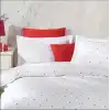 Hobby Çift Kişilik Poplin Premium Nakışlı Nevresim Lubow Beyaz