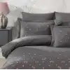 Hobby Çift Kişilik Poplin Premium Nakışlı Nevresim Spring Gri