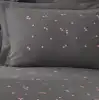 Hobby Çift Kişilik Poplin Premium Nakışlı Nevresim Spring Gri