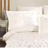 Hobby Çift Kişilik Poplin Premium Nakışlı Nevresim Spring Krem