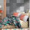 Hobby Kingsize Poplin Nevresim Monstera Oranj