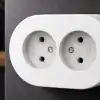 İkili Beyaz Topraklı Sıva Üstü Priz - Modern Elektrik Çiftli Priz