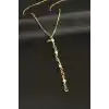 İnci Zirkon Taşlı Çelik Y Kolye