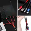 Işıklı Anahtarlık Model 3 İn 1 Usb Çıkışlı Mikro,type-c Ve İphone Uyumlu Şarj Kablosu