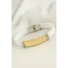 İsim Yazılabilir Deri Çelik Bileklik