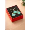 İstiridye Mineli Kutulu Kolye Set