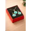 İstiridye Mineli Kutulu Kolye Set
