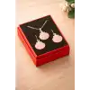İstiridye Mineli Kutulu Kolye Set