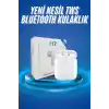 Kablosuz Bluetooth Kulaklık Yeni Nesil Android ve İOS Uyumlu Kulaklık Beyaz