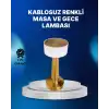 Kablosuz Dokunmatik Masa Lambası – Şık Modern Metal Gövde, USB Şarjlı