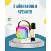 Kablosuz Karaoke Hoparlör – Çift Mikrofon Ve Led Işıklı