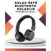 Kablosuz RGB Işıklı Katlanabilir Bluetooth Kulak Üstü Kulaklık