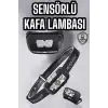 Kafa Lambası Kamp Lambası Sensörlü Şarjlı Ayarlanabilir