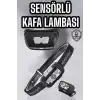 Kafa Lambası Kamp Lambası Sensörlü Şarjlı Ayarlanabilir