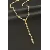 Kalp Karışık Renkli Zirkon Taşlı Çelik Y Kolye
