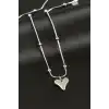 Kalp Lüks Çelik Kolye