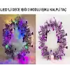 Kalp Püsküllü 3 Modlu LED Işıklı Taç Mor Renk