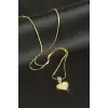 Kalp Sedef Lüks Çelik Kolye