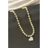 Kalp Top Zincir Çelik Kolye