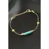 Kalp Turkuaz Taşlı Bileklik