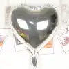 Kalp Uçan Balon Folyo Gümüş 80 cm 32 inç