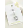 Kalp Zirkon Taşlı Çelik Piercing 1 Adet
