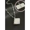 Kalpli Defter Çelik Kolye